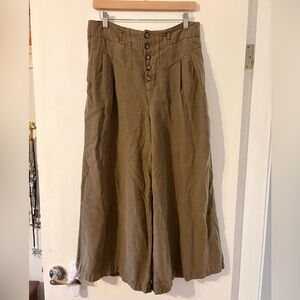 Anthropologie Cropped Wide Leg High Waist Pants